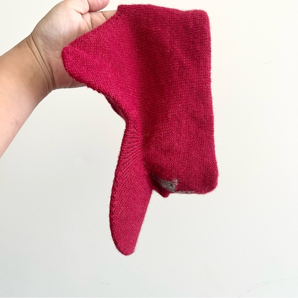 Classic Alpaca 100% Red Knit Stretch Soft Visor with Ear Covers Made in Peru OS - Picture 3 of 5